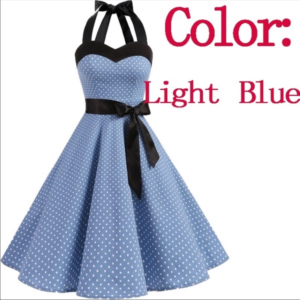 Rockabilly light blue dress